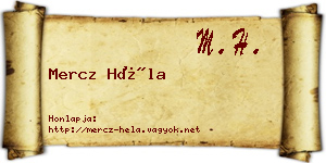 Mercz Héla névjegykártya